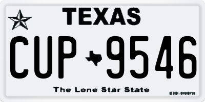 TX license plate CUP9546