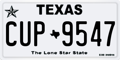 TX license plate CUP9547