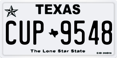 TX license plate CUP9548