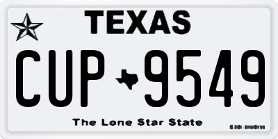 TX license plate CUP9549