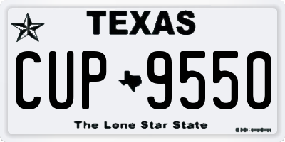 TX license plate CUP9550