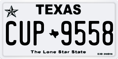 TX license plate CUP9558