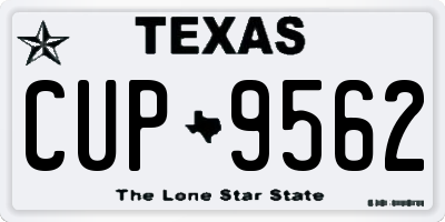 TX license plate CUP9562
