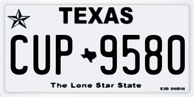 TX license plate CUP9580