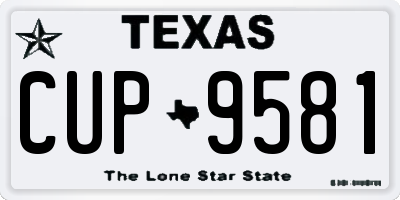 TX license plate CUP9581