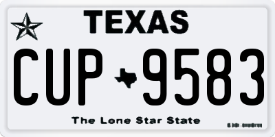 TX license plate CUP9583