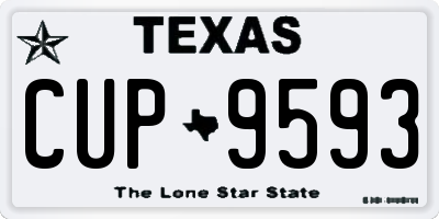 TX license plate CUP9593