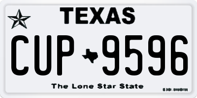 TX license plate CUP9596