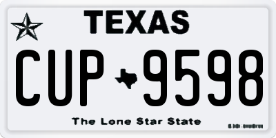 TX license plate CUP9598