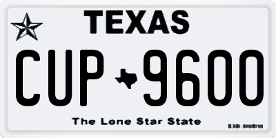TX license plate CUP9600