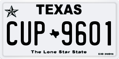 TX license plate CUP9601