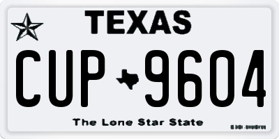 TX license plate CUP9604