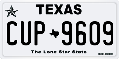 TX license plate CUP9609