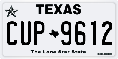 TX license plate CUP9612