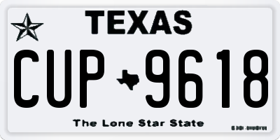 TX license plate CUP9618