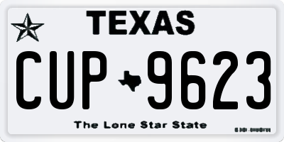 TX license plate CUP9623