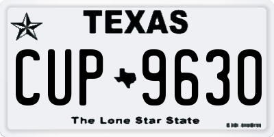 TX license plate CUP9630