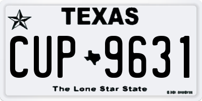 TX license plate CUP9631
