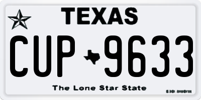 TX license plate CUP9633