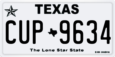 TX license plate CUP9634