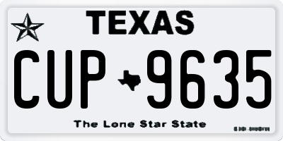 TX license plate CUP9635