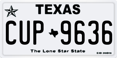 TX license plate CUP9636