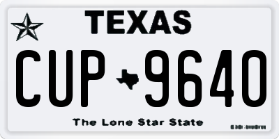 TX license plate CUP9640