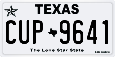 TX license plate CUP9641