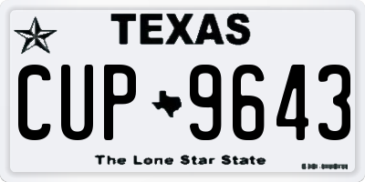 TX license plate CUP9643