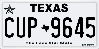TX license plate CUP9645