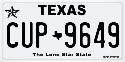 TX license plate CUP9649
