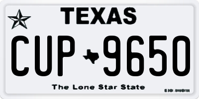 TX license plate CUP9650