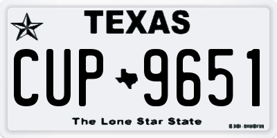 TX license plate CUP9651