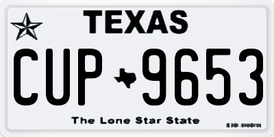 TX license plate CUP9653