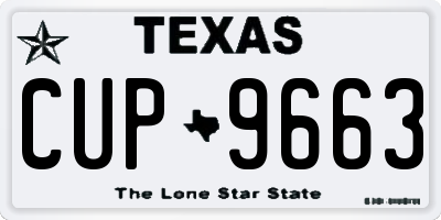 TX license plate CUP9663