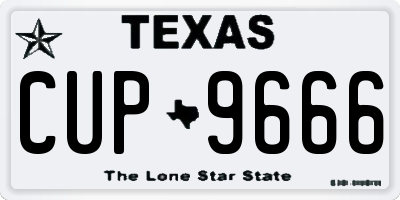 TX license plate CUP9666
