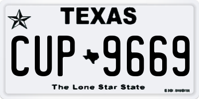 TX license plate CUP9669