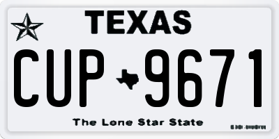 TX license plate CUP9671