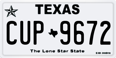 TX license plate CUP9672