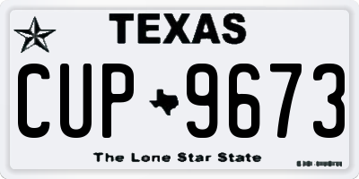 TX license plate CUP9673