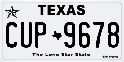 TX license plate CUP9678