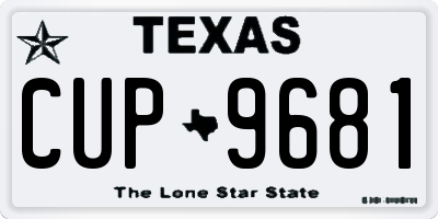 TX license plate CUP9681