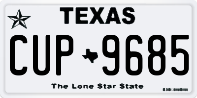 TX license plate CUP9685