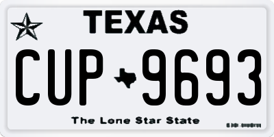 TX license plate CUP9693