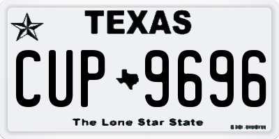 TX license plate CUP9696