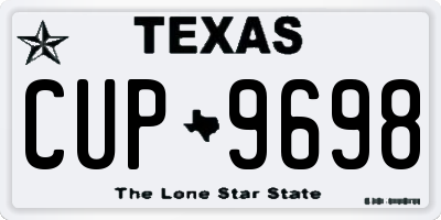 TX license plate CUP9698
