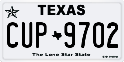 TX license plate CUP9702