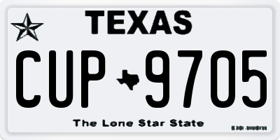 TX license plate CUP9705