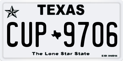 TX license plate CUP9706
