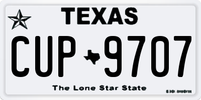 TX license plate CUP9707